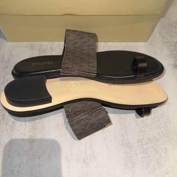 Women Michael Kors August Toe Ring Slide Sandals Size 7.5 $110 Retail - Picture 10 of 12
